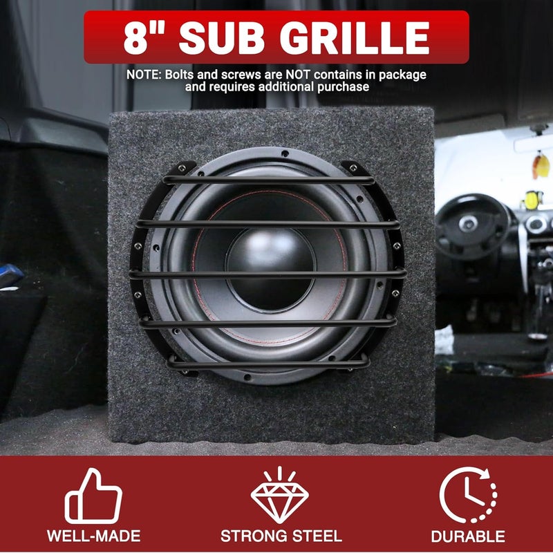 AICARS Metal Car Bar Grille Audio 8 Inches Speaker Subwoofer Grill Grille Cover 5 Bars- Pack of 1 - Image 3